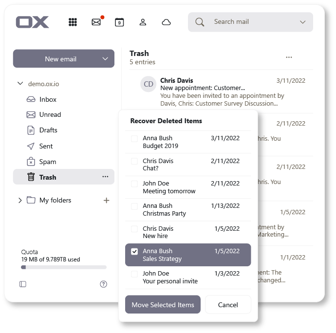 Easily to recover deleted emails